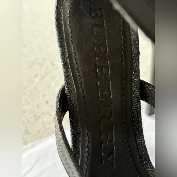 BURBERRY Strappy Denim Platform 5” Stiletto Heels - Size 7 - Picture 7 of 9